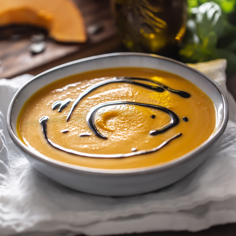 Velvety Pumpkin Soup with Crispy Prosciutto